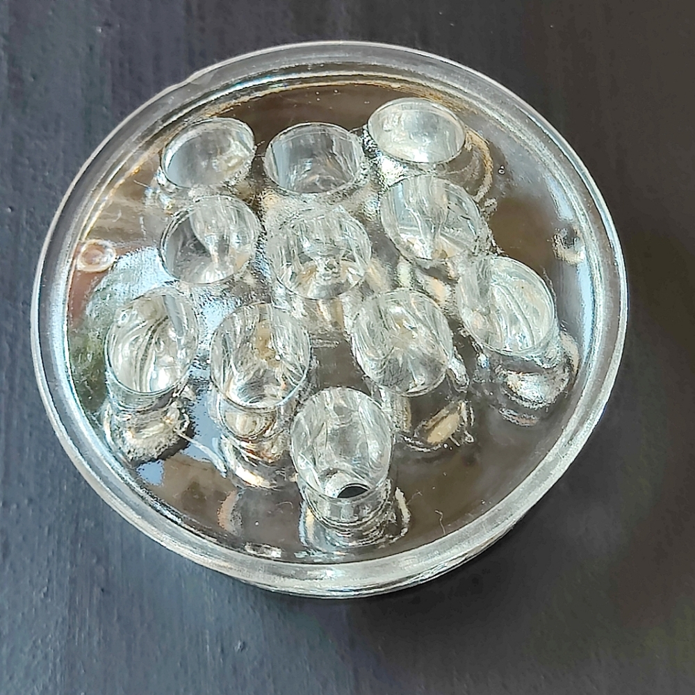 3 inch diameter glass Flower Frog